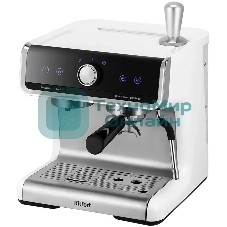 Кофеварка рожковая Kitfort КТ-7170 серебристый/белый, исп. кофе - молотый, 2,8 л, 2900 Вт, 20 бар