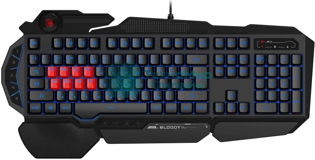 Клавиатура A4Tech Bloody B318 черный USB Multimedia Gamer LED (подставка для запястий)