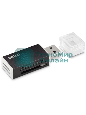 Кард-ридер Buro BU-CR-3104/черный/MMC/MS/MS Duo/MS Pro/RS-MMC/SD/SDHC/TF/mini-SD/USB 2.0/пластик