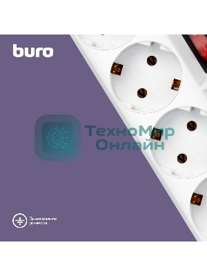Сетевой фильтр Buro 500SH-5-SW-W 5 м, 5 розеток, белый, коробка