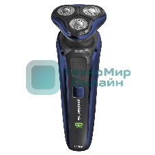 Электробритва PMR 0309RC wet&dry PRO 5 blades+ электрическая (Polaris), Черный/синий хром
