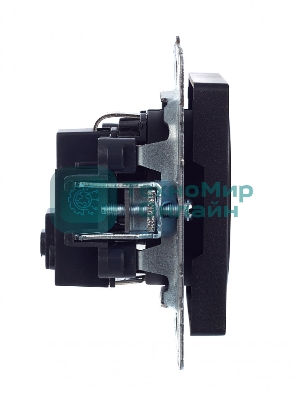 Розетка 1-местная IEK BRITE РС14-1-0-БрЧ (BR-R14-16-K02) с заземлением, с защитными шторками, 16А, черный