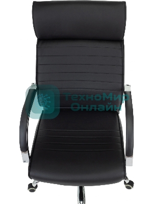 Кресло руководителя Бюрократ T-8010SL/BLACK черный, искусственная кожа, крестовина хром