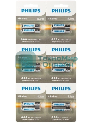 Элемент питания алкалиновый AAA/LR03 1.5В Entry отрывной набор (блист. 12шт) Philips Б0064646