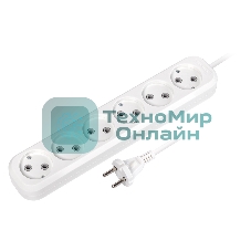 Удлинитель Smartbuy, 6 гнезд 10 метров 10А/2,2 кВт без заземления ПВС 2х1,0 (SBE-10-6-10-N)