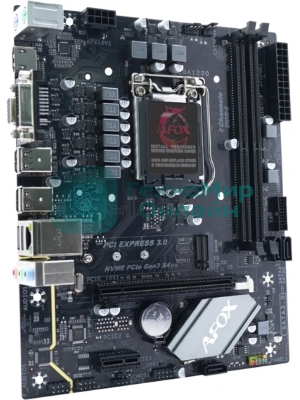 Материнская плата AFOX IH410D4-MA-V2, LGA 1200, Intel H410, 2xDDR4, 3xSATA, 1xM.2, 1xPCIe 3.0 x16, 1xPCIe 3.0 x1, 1xVGA, 1xDVI, 1xHDMI, 1x1Gb LAN, 2xUSB-A 5Gbps, 4xUSB-A 2.0, 5.1, mATX