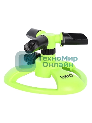 Дождеватель-разбрызгиватель круговой вращающийся 3-х сопловый Deli DL581301 2 режима распыления, площадь орошения до 310кв.м, диаметр шланга 3/4