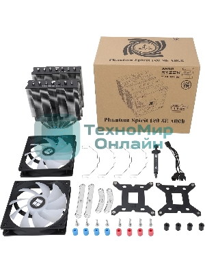 Кулер Thermalright Phantom Spirit 120 SE ARGb Soc-AM5/AM4/1151/1200/1700 черный 4-pin 25.6dB Al+Cu 765gr Ret (PS120-SE-ARGb)