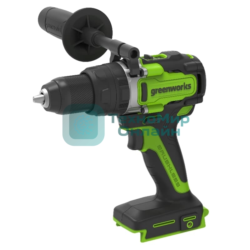 Дрель-шуруповерт GREENWORKS GD24DD140, 24 В, 4 Ач, 140 Нм, бесщеточный, ударный
