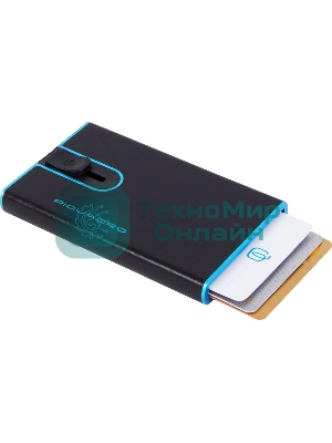 Чехол для кредитных карт Piquadro Blue Square PP4825B2BLR/N, натур.кожа, черный