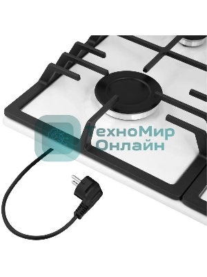 Газовая варочная панель Maunfeld EGHE.64.43CW/G, 4 конфорки, эмалированная сталь, белый