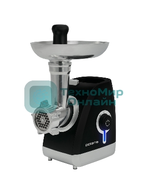 Мясорубка электрическая Polaris PMG 2027L черный, 2000 Вт, 2.0 кг/мин, реверс, защита от перегрузки, металлический лоток, насадки - 5