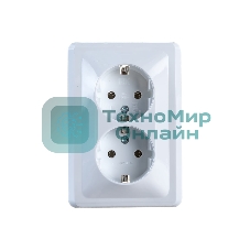 Розетка 2-м СП Вега РС12-3-ВБ с заземл. контактом без защ. штор 16А белый IEK ERV21-K01-16-DM