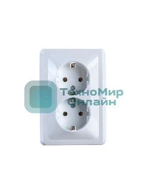 Розетка 2-м СП Вега РС12-3-ВБ с заземл. контактом без защ. штор 16А белый IEK ERV21-K01-16-DM