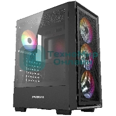 Компьютерный корпус Powercase Mistral AY4B ARGb, Tempered Glass, 4x 120мм ARGb Fans, черный, ATX (CMAYB-A4)