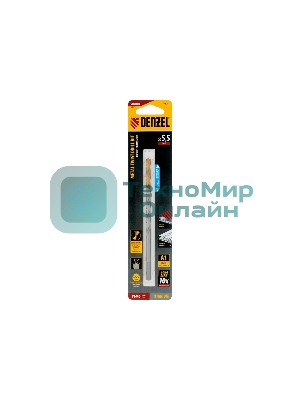 Сверло спиральное по металлу Denzel 5,5 х 139 мм, Р6М5, Golden Tip, удлиненное