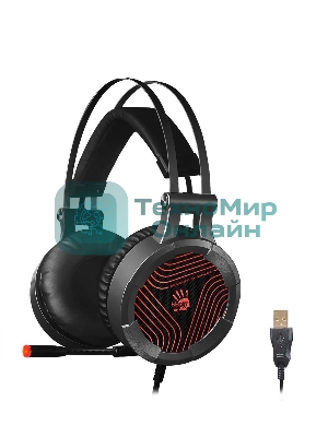 Гарнитура A4Tech Bloody G530 чёрный/серый, проводная, подсветка
