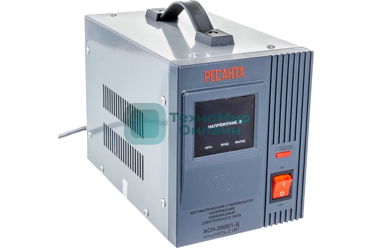 Стабилизатор напряжения Ресанта АСН-2000/1-Ц 1ф 2кВт IP20 релейный 63/6/4