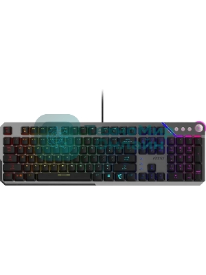 Клавиатура MSI STRIKE 600 Silent механическая серый/черный USB Multimedia for gamer LED (подставка для запястий) (S11-04RU256-CLA)
