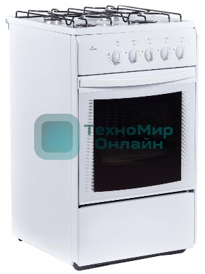 Плита газовая Flama RG 24019 белый, конфорок 4 шт, духовка 50 л, 50 см x 85 см x 60 см