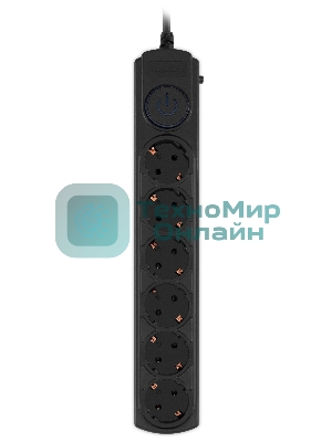 Сетевой фильтр Ippon BK-6-EU-5-10-B 5 м, 6 розеток, черный, коробка