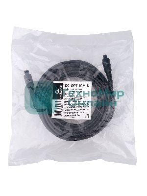 Кабель оптический Cablexpert CC-OPT-10M-N, Toslink 2xODT M/M, 10м, черный, пакет