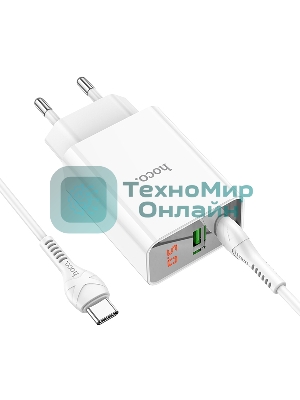 Сетевое зарядное устройство HOCO (6931474769824) C100Aaa 1USB+1Type-C 3.0A QC3.0 PD 20W, белый
