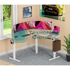 Стол компьютерный Cactus угловой подъемный столешница МДФ, белый дуб каркас белый 140x72x60 см (CS-EDXL-WWD)