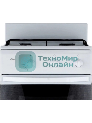 Плита газовая Flama CG 3202 W/B белый, конфорок 2 шт, духовка 30 л, 50 см x 85 см x 38 см