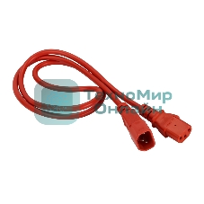 Шнур питания Lanmaster LAN-PP13/14-1.5-RD C13-С14 проводник.:3x0.75мм2 1.5м 220В 10А красный