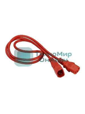Шнур питания Lanmaster LAN-PP13/14-1.5-RD C13-С14 проводник.:3x0.75мм2 1.5м 220В 10А красный