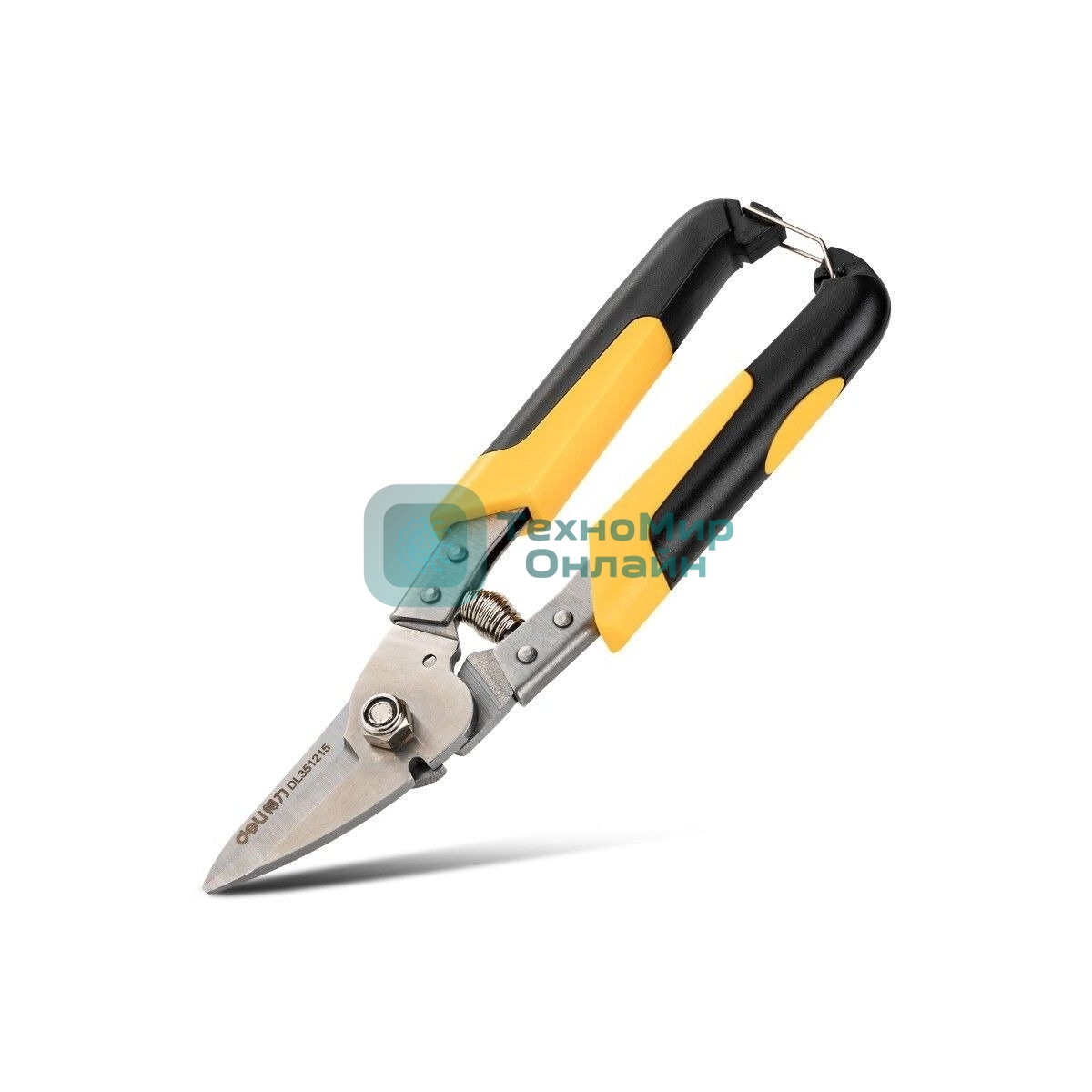 Ножницы по металлу Deli DL351215 215мм, нержавеющая сталь, прорезиненная рукоятка, возвратная пружина