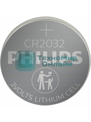 Элемент питания литиевый CR2032 (блист. 2шт) Philips Б0062716