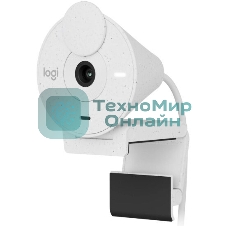 Веб-камера Logitech Brio 300 1920x1080, 30 кадр/с, USB Type-C, микрофон (шумоподавление), автоматическая фокусировка, автоосвещение, универсальное крепление белая