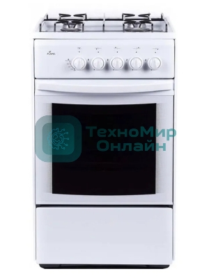 Плита газовая Flama RG 24019 белый, конфорок 4 шт, духовка 50 л, 50 см x 85 см x 60 см
