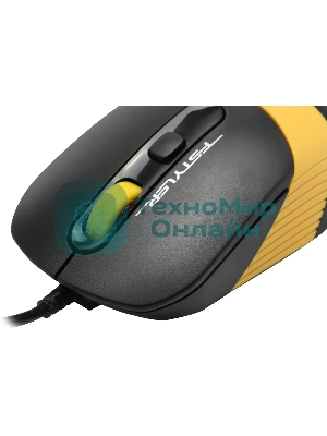 Комплект клавиатура+мышь A4Tech FStyler F1110 проводной, USB, 2000 DPI, чёрный/жёлтый