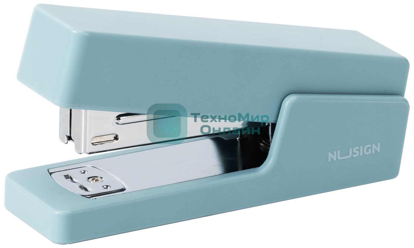 Степлер Deli NS084-BL Nusign 24/6 26/6 (20 листов) синий, 100 скоб, коробка