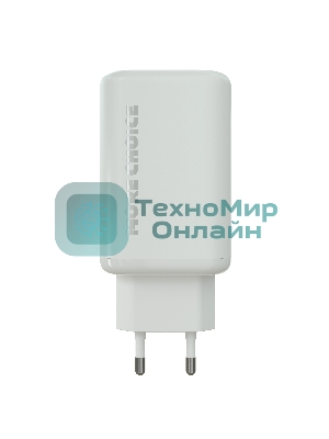 Сетевое зарядное устройство MORE CHOICE NC79 1USB+2Type-C 3.0A PD 65W быстрая зарядка белый