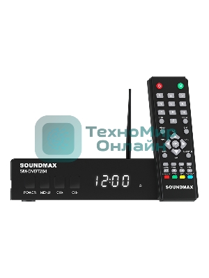 Приставка для цифрового ТВ SoundMax SM-DVBT284 черный, DVB-T2, DVB-T, DVB-C, HDMI, USB 2.0 х2