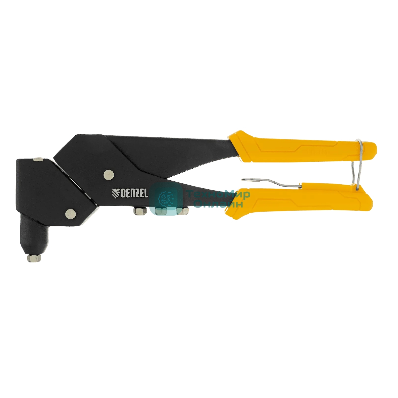Заклепочник ручной Denzel 285 мм, поворотный, 0-360, заклепки 2,4-3,2-4,0-4,8 мм