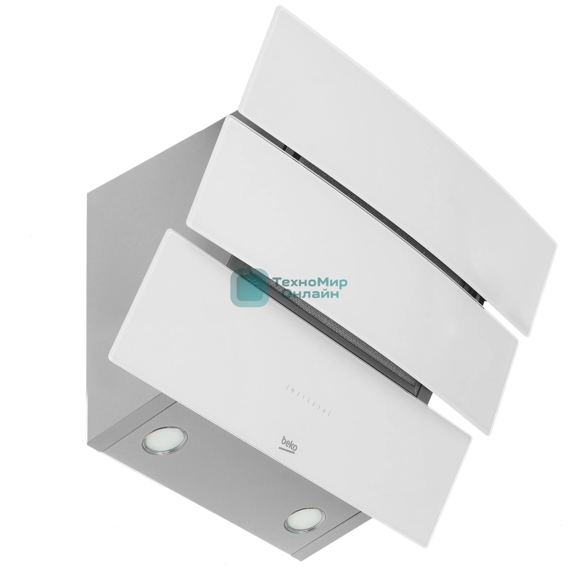 Вытяжка наклонная Beko HCA 62640 W белый, 60 см, 537 м³/ч, 48 дБ