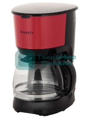 Кофеварка капельная Scarlett SC-CM33013 красный/черный, исп. кофе - молотый, 1.25 л, 750 Вт.