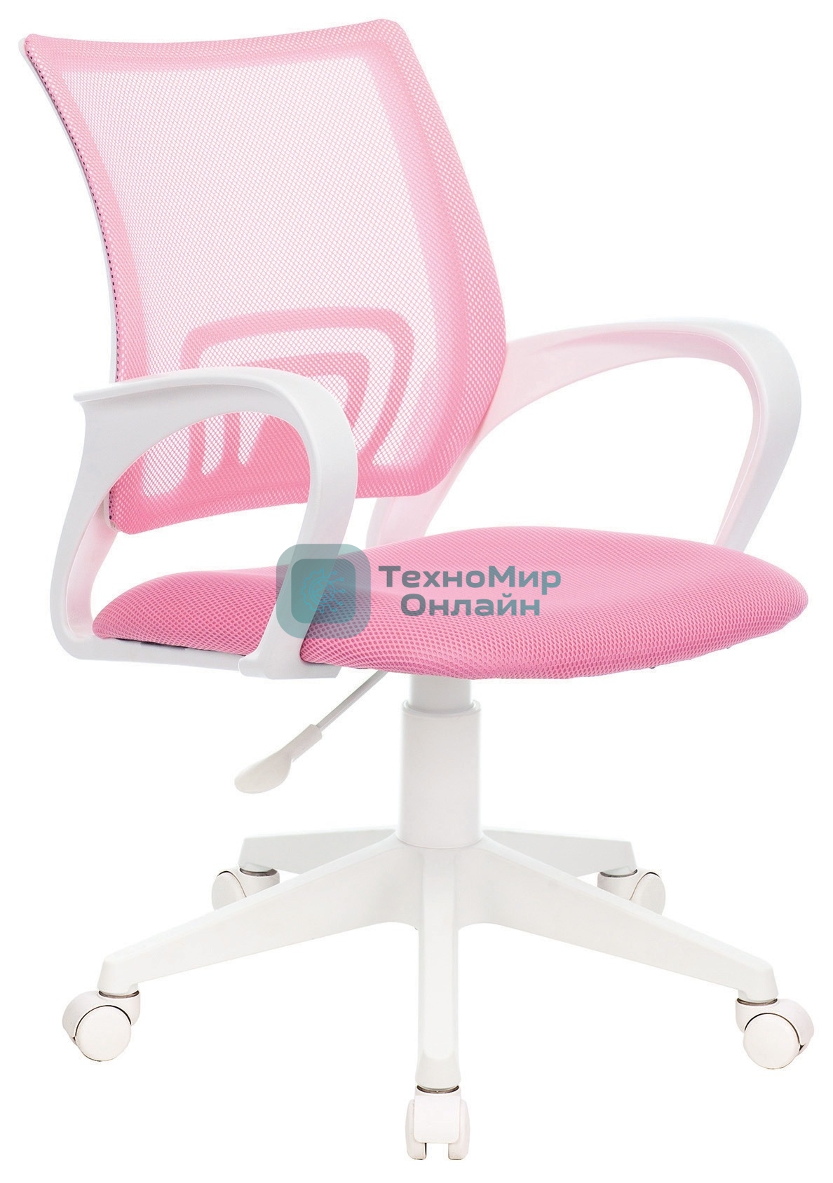 Кресло Бюрократ CH-W695NLT TW-06A TW-13A розовый, сетка/ткань, 120 кг, механизм качания