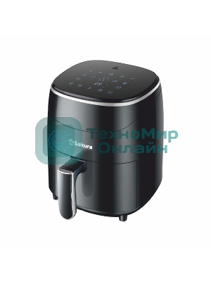 Аэрогриль Sakura SA-7671 черный, 1200 Вт, 3.5 л, сенсор, 9 программ