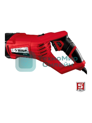 Пила сабельная Зубр [ЗПС-850 Э] 850 Вт, 0-2800 ход/мин, рез 150 мм (дерево), 12 мм (сталь), ход штока 28 мм