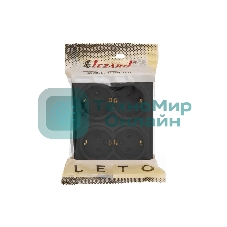 Розетка 4-мест. с заземл. LEZARD LETO 752-4200-127BDP закрытый корпус ПБТ черный бархат
