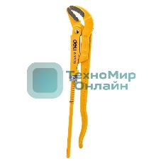 Трубный рычажный ключ №2 с изогнутыми губками Deli DL105255 420мм, раскрытие губок 0-55мм, сталь Cr-V