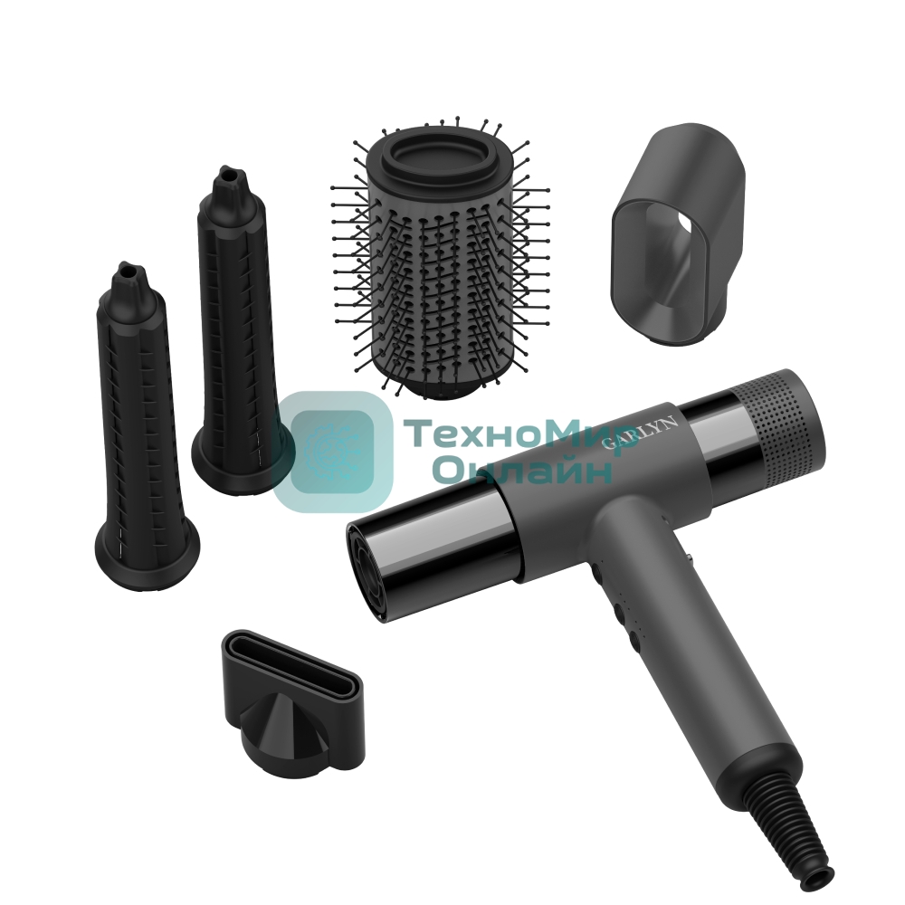 Фен GARLYN Air Multi Pro серый/черный, 1800 Вт, ионизация