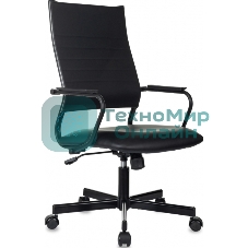 Кресло руководителя Бюрократ CH BALANCE черный, экокожа, крестов. металл черный