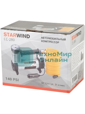 Автомобильный компрессор Starwind CC-280 35л/мин шланг 3м